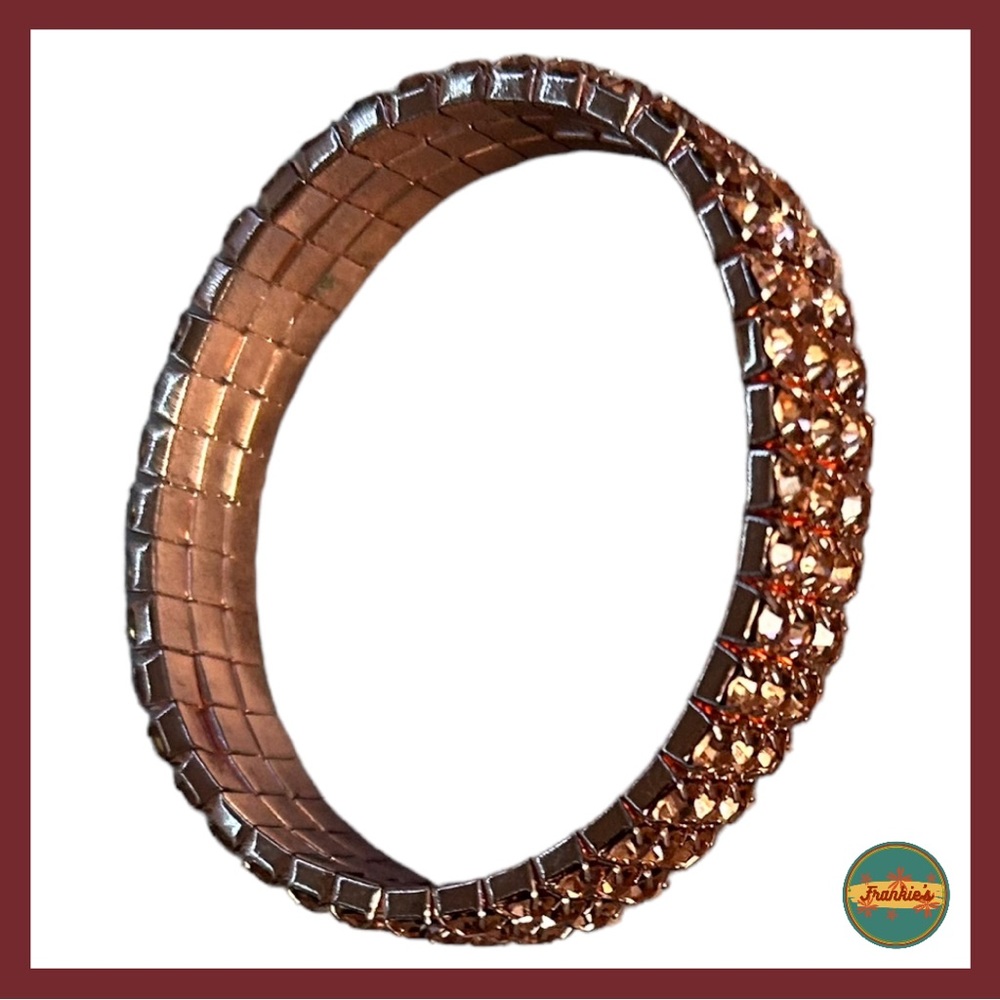 Brass Colored Stretchy Bracelet Shiny